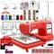POOLIN EOC07 7.9in x 15in Embroidery Machine with 86 Embroidery Spools - Red